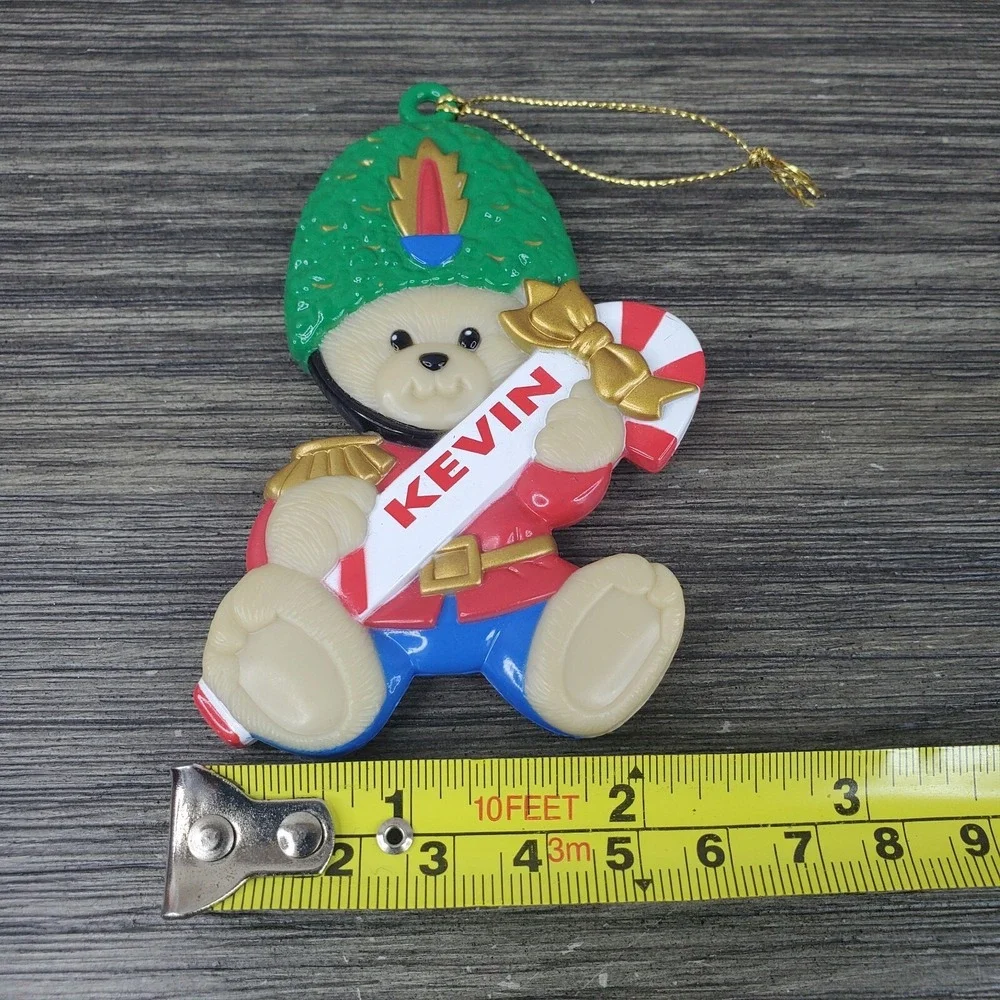 Stravina Personalized KEVIN Teddy Bear Toy Soldier Christmas Tree Ornament Candy